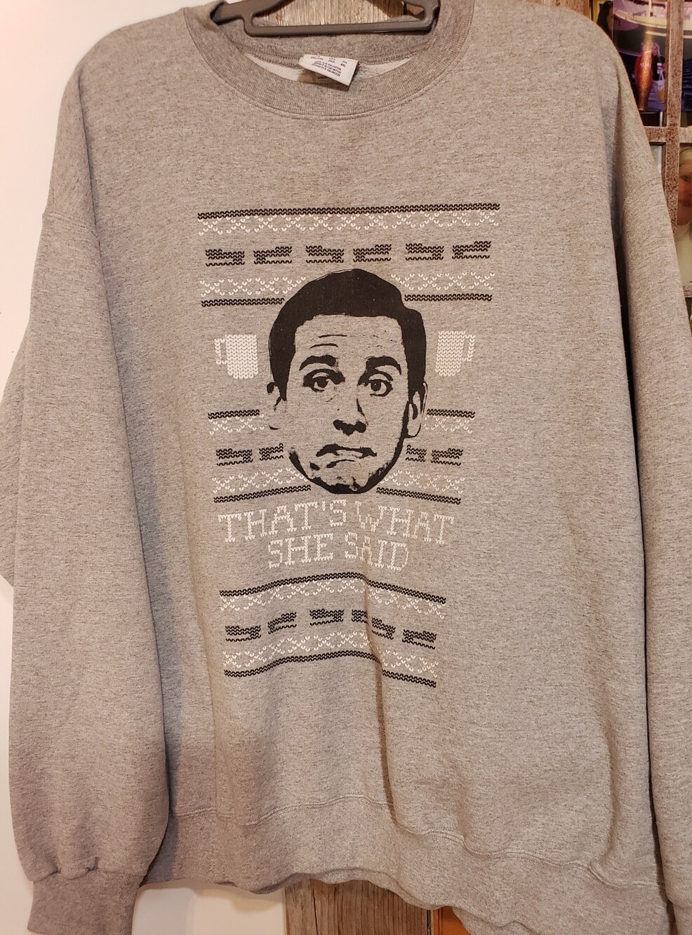 The Office Michael Scott Gray champion Sweatshirt Long Sleeve Crewneck 2X Unisex